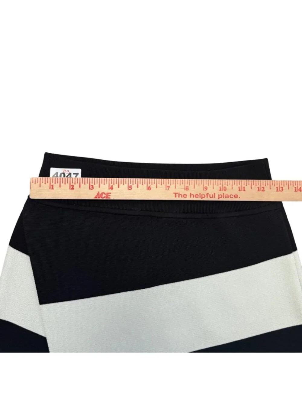 A.L.C. Skirt Black White Chevron Colorbock Stripe Knit Asymmetrical